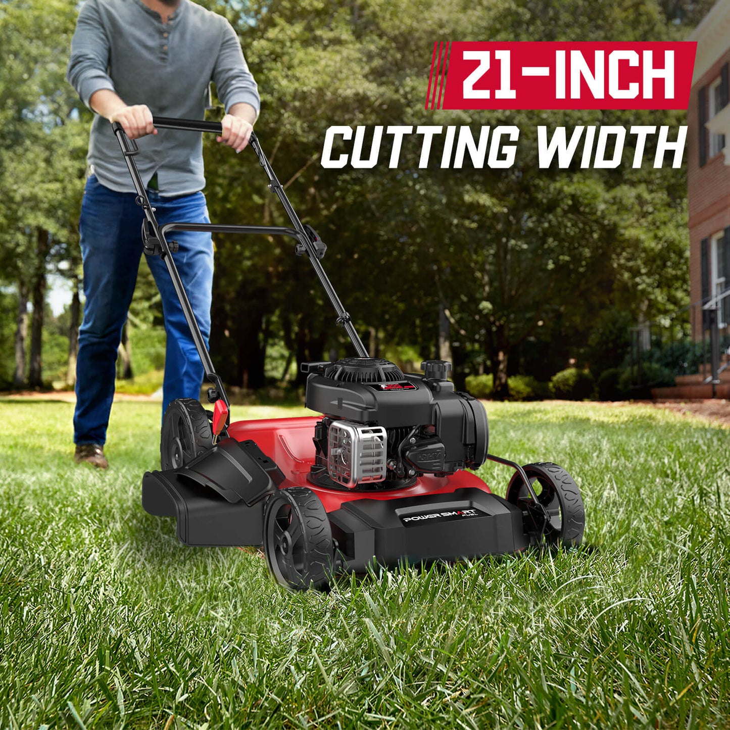 PowerSmart 21" 125cc Gas Push 2-1 Lawn Mower w/ Briggs & Stratton 300E Engine