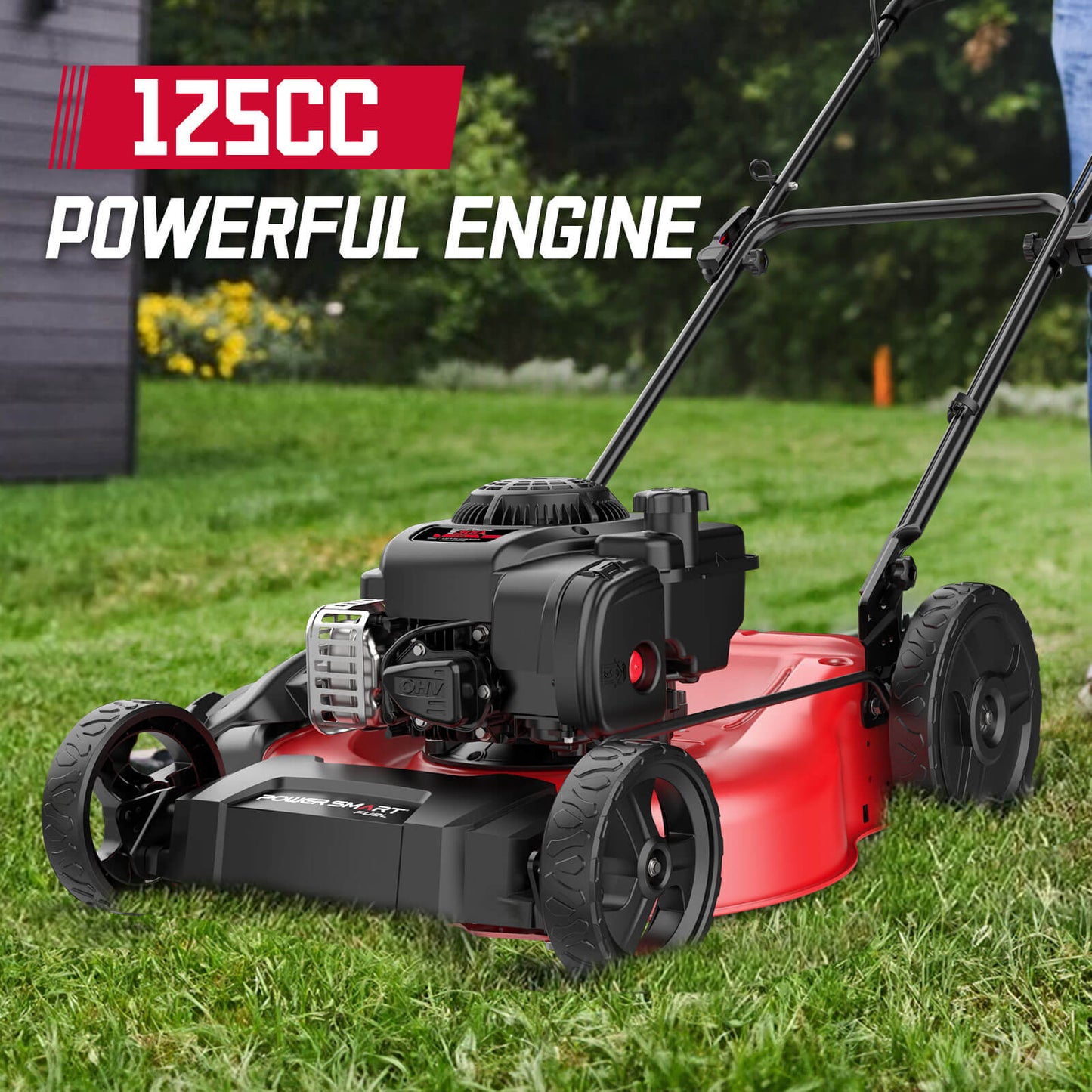 PowerSmart 21" 125cc Gas Push 2-1 Lawn Mower w/ Briggs & Stratton 300E Engine