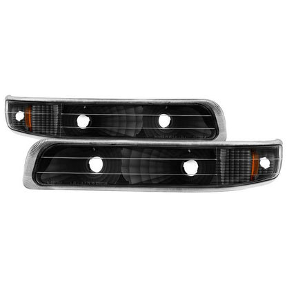 Spyder Xtune Chevy Silverado 99-02 Amber Reflector Bumper Lights Black Cbl-Jh-CS99-Am-Bk