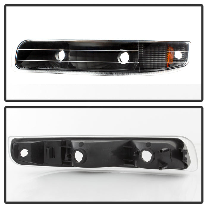 Spyder Xtune Chevy Silverado 99-02 Amber Reflector Bumper Lights Black Cbl-Jh-CS99-Am-Bk