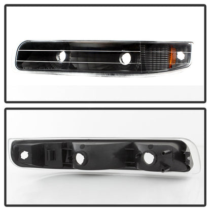 Spyder Xtune Chevy Silverado 99-02 Amber Reflector Bumper Lights Black Cbl-Jh-CS99-Am-Bk