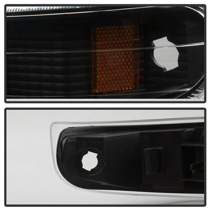 Spyder Xtune Chevy Silverado 99-02 Amber Reflector Bumper Lights Black Cbl-Jh-CS99-Am-Bk