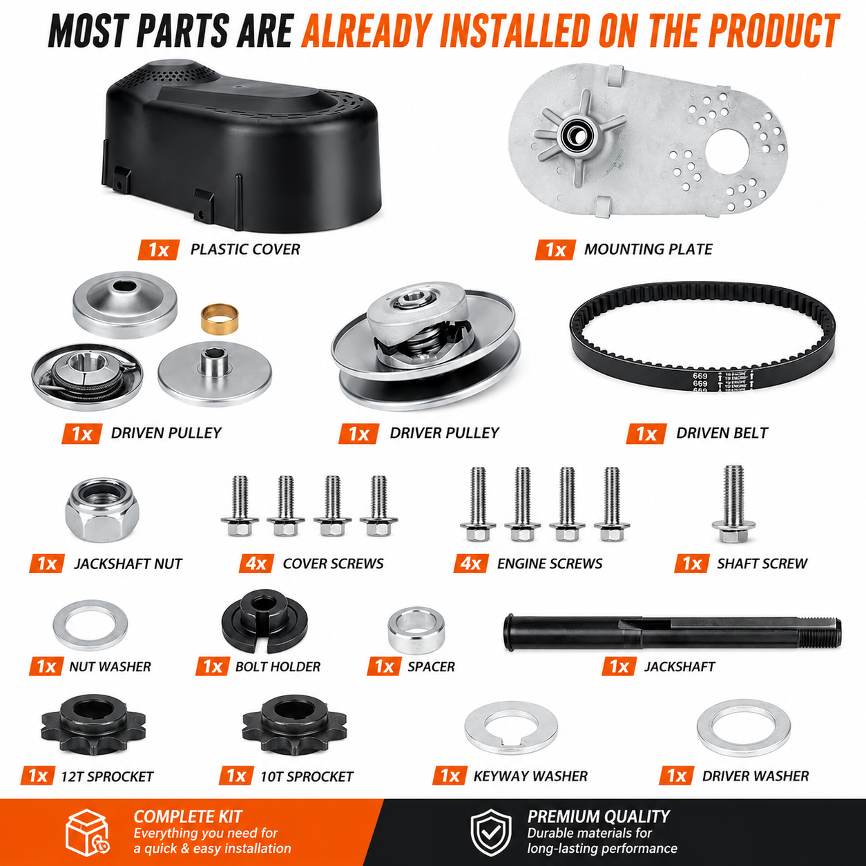 30 Series Torque Converter Kit for Predator 212cc Go Kart & Mini Bike Replaces Comet TAV2 219552A 218353A