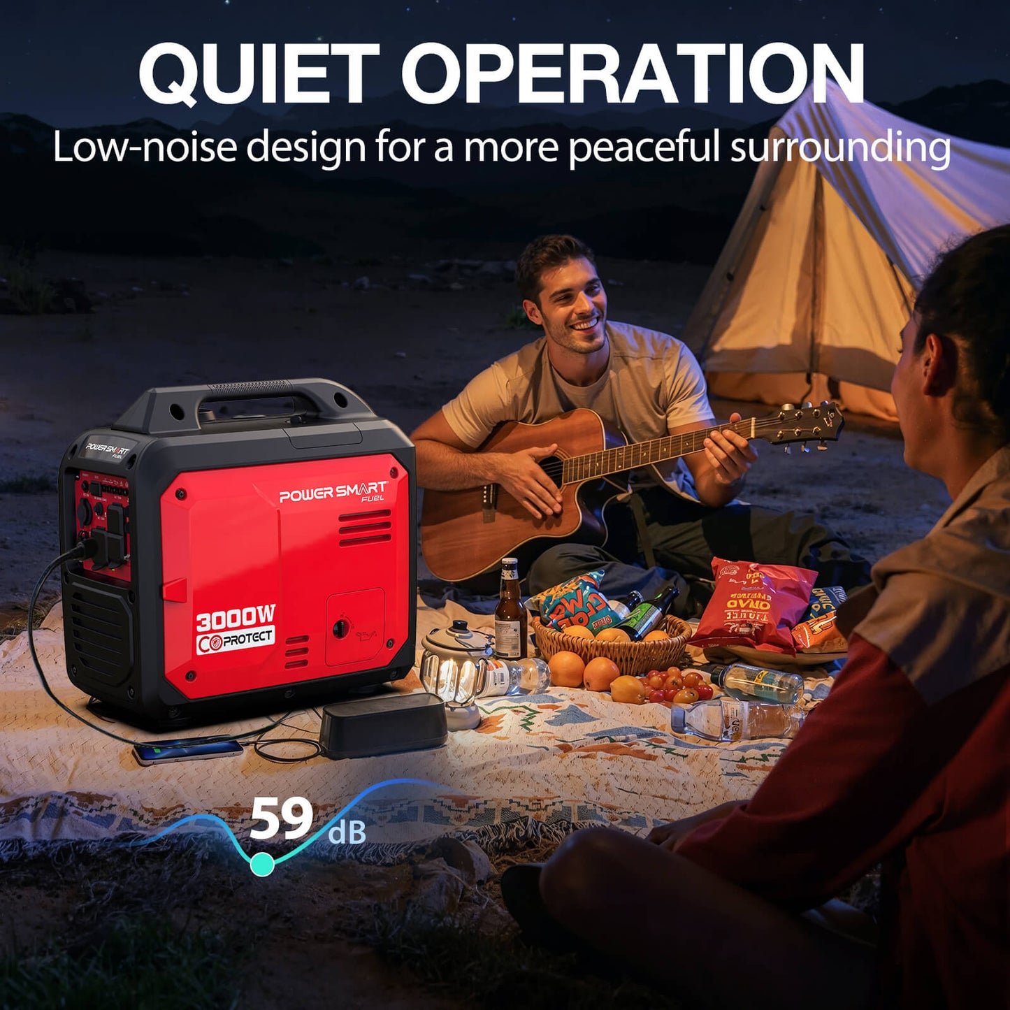 PowerSmart 3000W Inverter Gas Generator w/ CO Alert DB5032