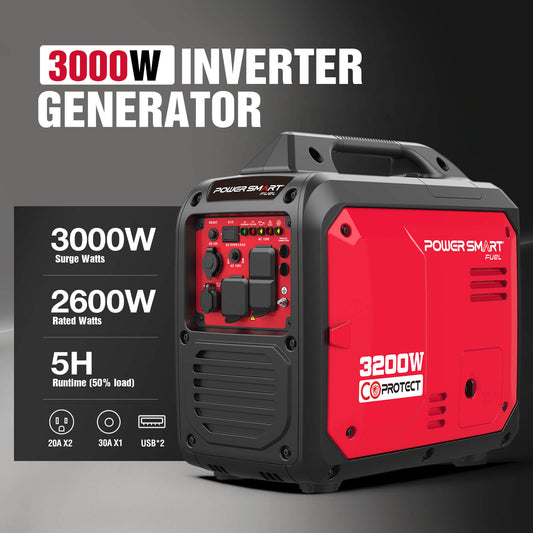 PowerSmart 3000W Inverter Gas Generator w/ CO Alert DB5032