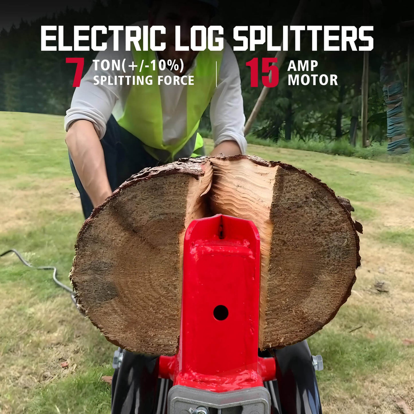 PowerSmart 7-Ton 15Amp Electric Wood Log Splitter DB6407