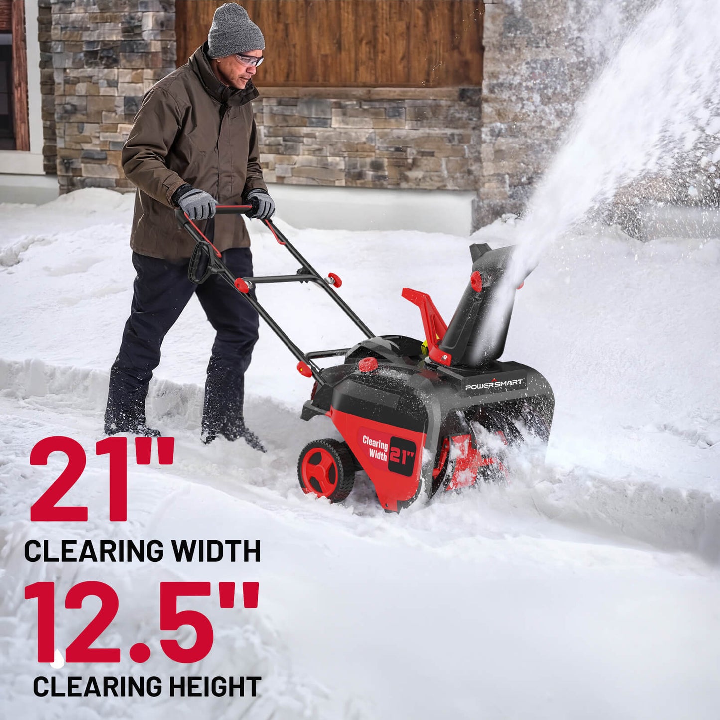 PowerSmart 21'' 212cc Single Stage Gas Snow Blower DB7021
