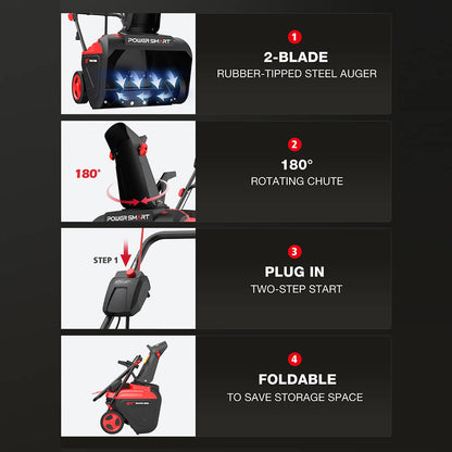 PowerSmart 21'' 15A Single Stage Electric Snow Blower w/ LED Light DB7521