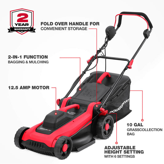 PowerSmart 14" 15Amp Electric Corderd Push Lawn Mower DB8015