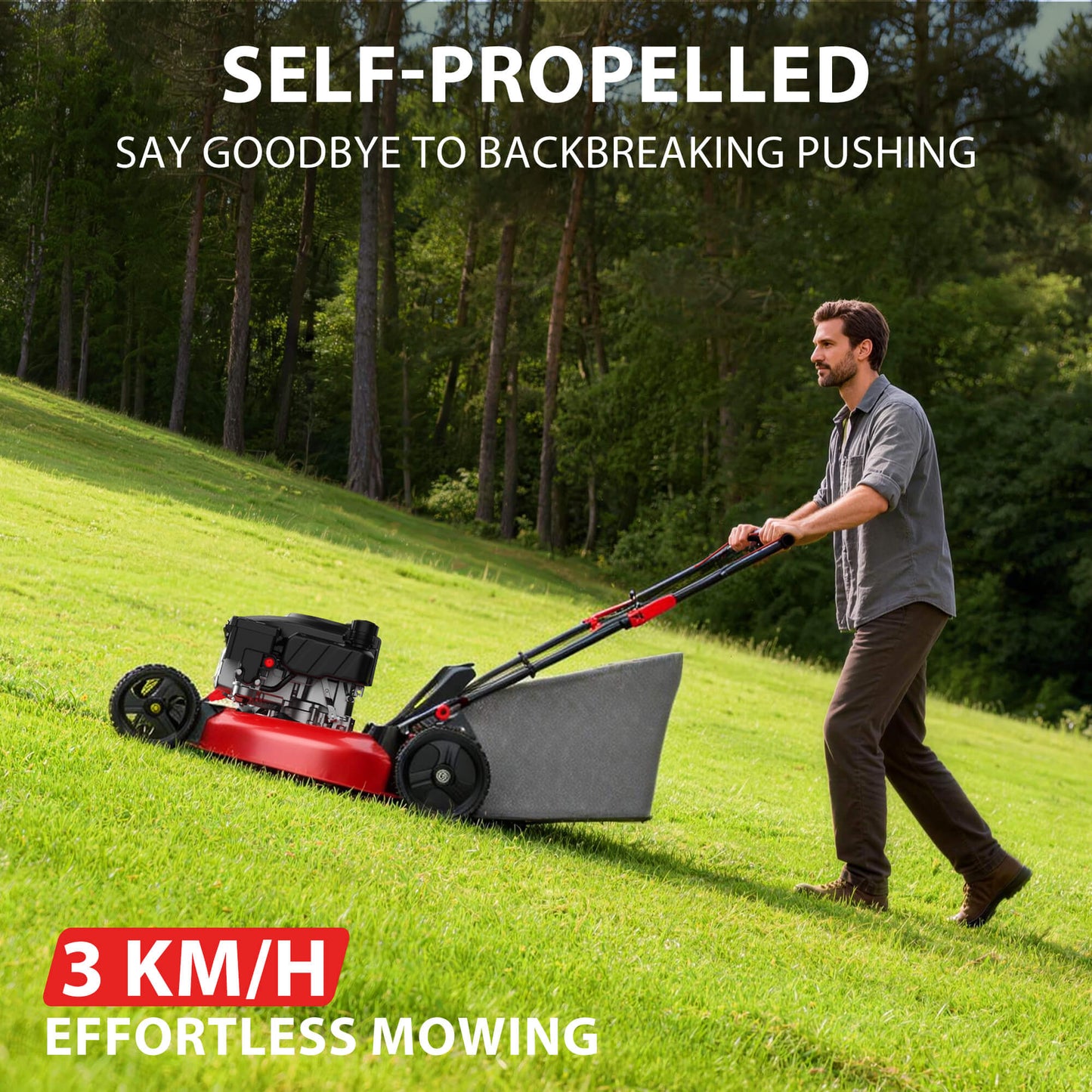 PowerSmart 21 " 170cc Gas Self-Propelled 3-in-1 Lawn Mower DB8621S