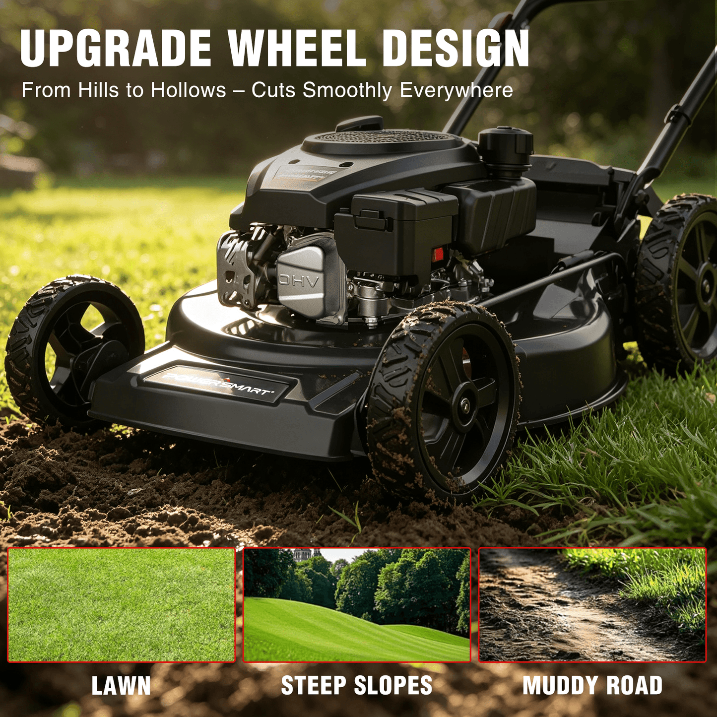 PowerSmart 22" 170cc Gas Self-Propelled 3-in-1 Lawn Mower V8622S