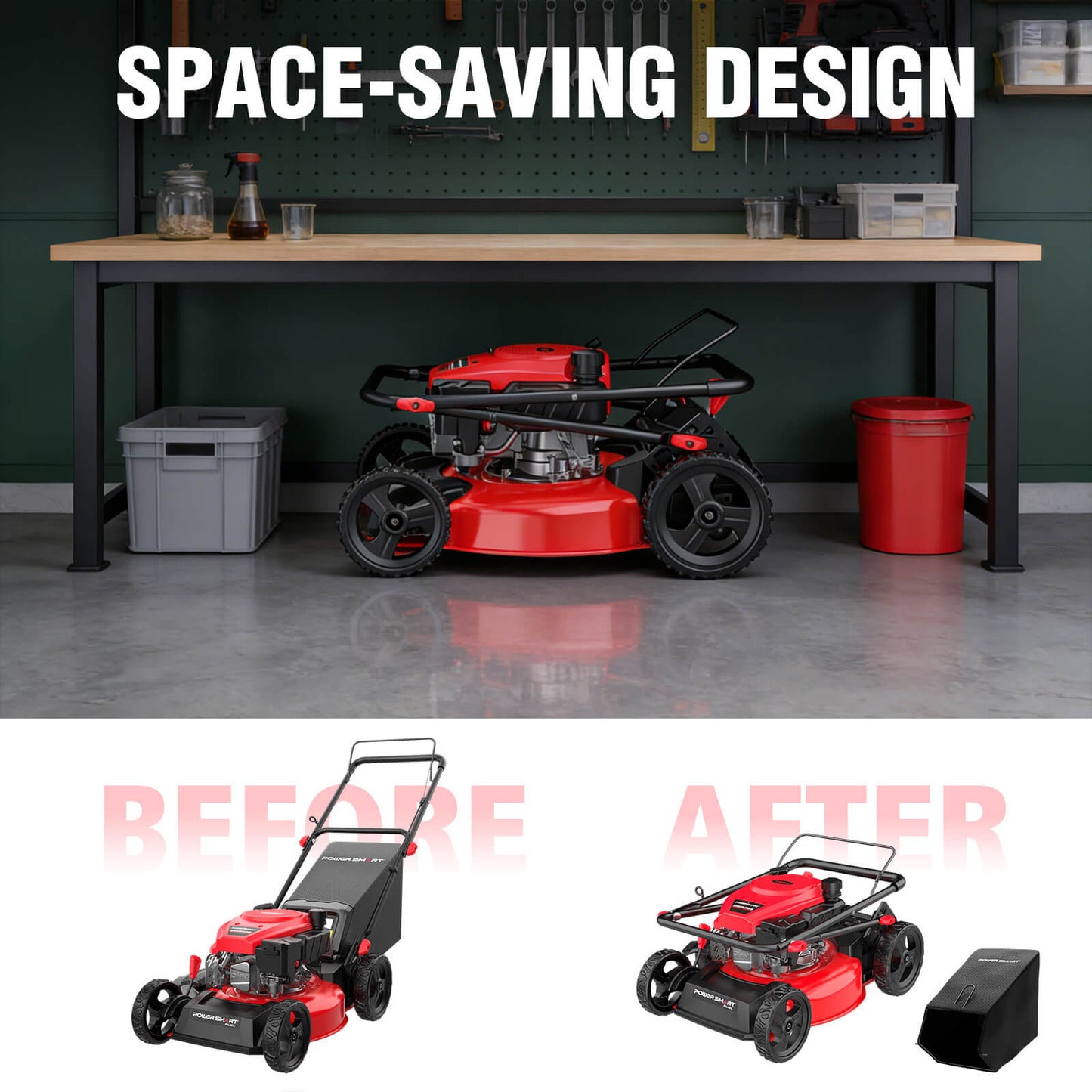 PowerSmart 17" 144cc Gas Push 3-in-1 Lawn Mower DV8618P/V8617P