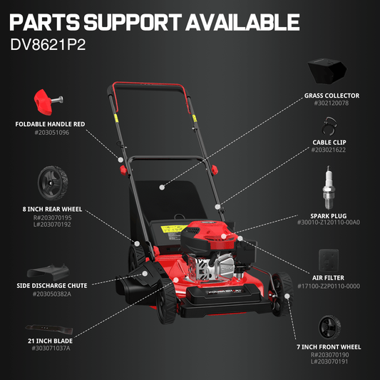 PowerSmart 21" 144cc Gas Push 3-in-1 Lawn Mower DB8621P