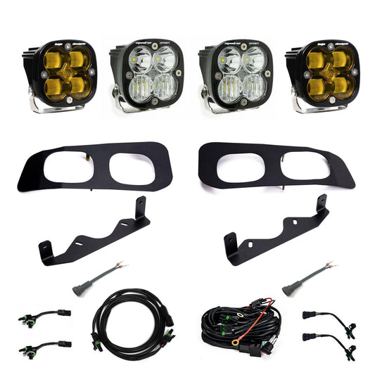Baja Designs 2023+ Ford F250/F350 Super Duty Squadron SAE/Sport Fog Pocket Kit - Amber Toggle 448226