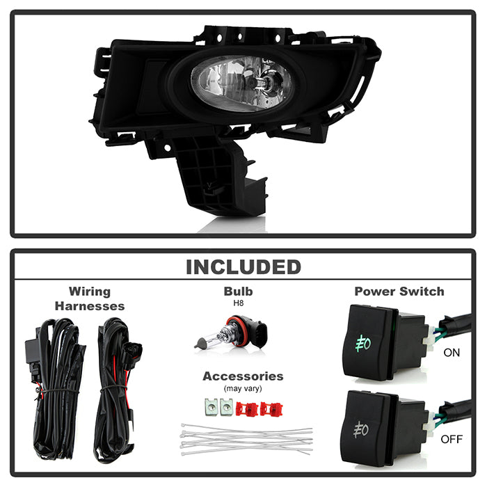 Spyder Mazda 3 07-08 4Dr OEM Fog Lights (Wont Fit Sports/Gt Or Htchback)w/swch Clear