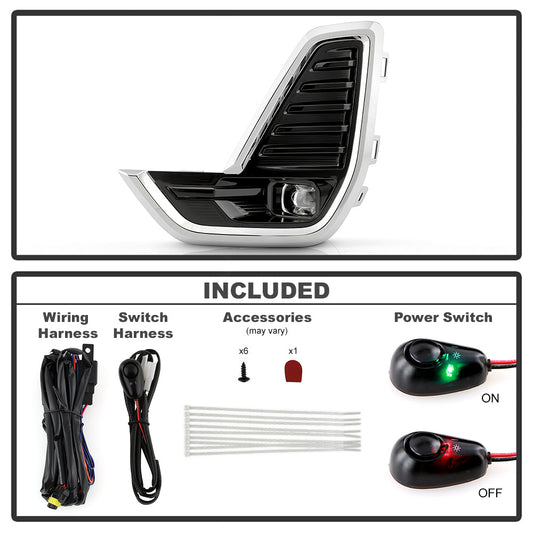 SPYDER 20-23 GMC Acadia OEM LED Fog Light w/ Switch - Clear (FL-GAC2020-LED-C) 9054136