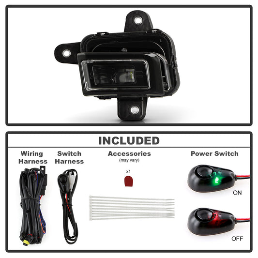 SPYDER 23-25 GMC Sierra 1500 OEM Style LED Fog Light w/ Switch - Clear (FL-GS2023-LED-C) 9054167