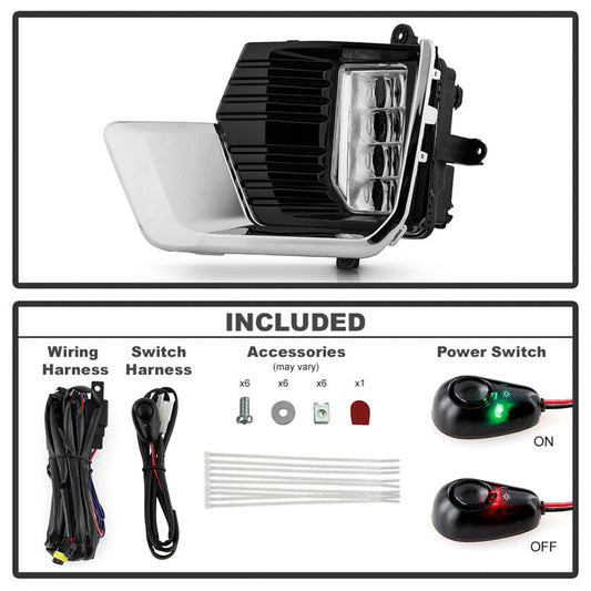 SPYDER 21-23 GMC Yukon (Excl AT4) OEM Full LED Fog Lights w/Switch - Clear (FL-GY21-LED-C) 9055508