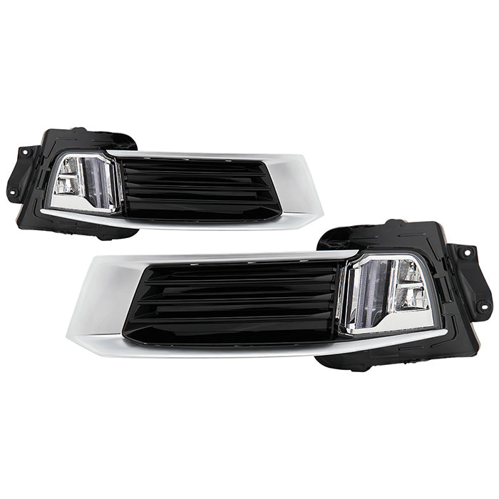 xTune 18-19 Cadillac XTS LED DRL Switch Back w/ Signal Fog Lights w/Cover Chrome