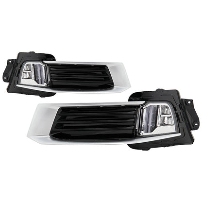 xTune 18-19 Cadillac XTS LED DRL Switch Back w/ Signal Fog Lights w/Cover Chrome