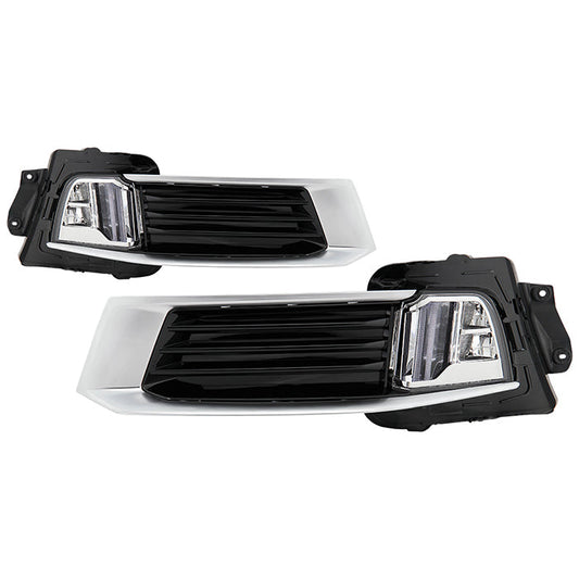 xTune 18-19 Cadillac XTS LED DRL Switch Back w/ Signal Fog Lights w/Cover Chrome