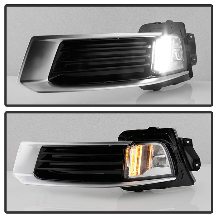 xTune 18-19 Cadillac XTS LED DRL Switch Back w/ Signal Fog Lights w/Cover Chrome