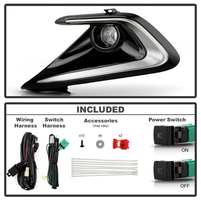 SPYDER 23-24 Toyota Corolla Hatchback OEM Full Fog Lights w/Switch - Clear (FL-TCOC2023-HB-LED-C) 9054280