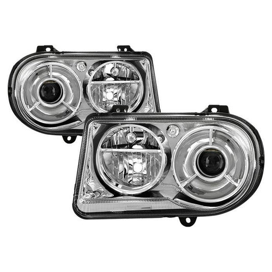 SPYDER xTune 05-10 Chrysler 300C (Excl 300/SRT-8) Halogen Projection Headlights - Chrome (HD-JH-C300C-C) 9044052