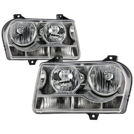 SPYDER Xtune Chrysler 300 05-08 Halogen Non-Projection Style Only Crystal Headlights Chrome HD-JH-C305-HA-C 9026430