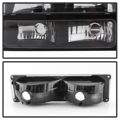 SPYDER Xtune Chevy Suburban 94-98 Headlights w/ Corner & Parking Lights 8pcs Black HD-JH-CCK88-AM-BK-SET 5072221