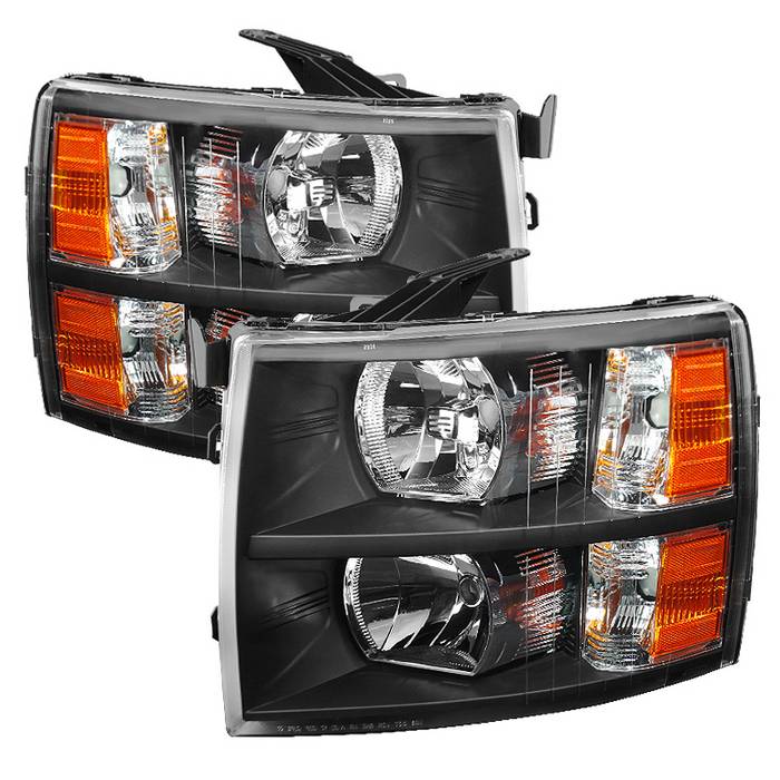 Spyder Xtune Chevy Silverado 07-13 Crystal Headlights Black Hd-Jh-CS07-Am-Bk 5076991