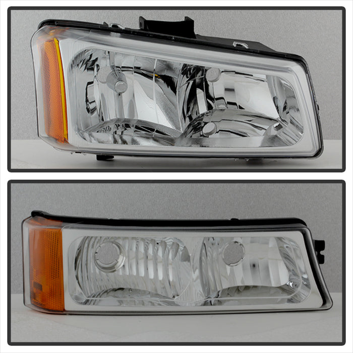 Spyder Xtune Chevy Silverado 2500HD 03-06 Crystal Headlights w/ Bumper Lights Chrome