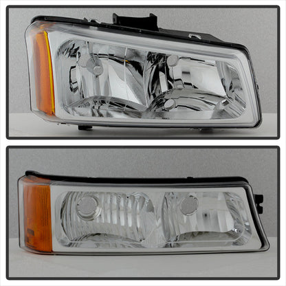 Spyder Xtune Chevy Silverado 2500HD 03-06 Crystal Headlights w/ Bumper Lights Chrome
