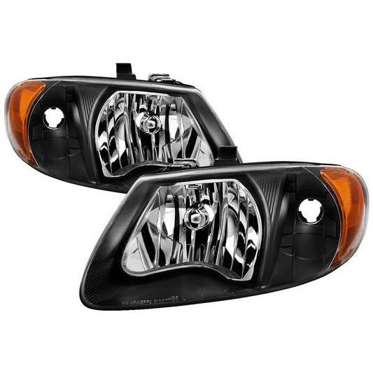 SPYDER Xtune Chrysler Voyager & Grand Voyager 01-03 Crystal Headlights Black HD-JH-DCA01-AM-BK 9024887