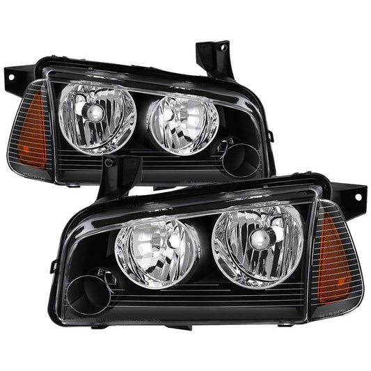 SPYDER xTune Dodge Charger 05-10 (Non-HID) OEM Style Headlights w/ Corner 4pcs - Black HD-JH-DCH05-SET-BK 9040160