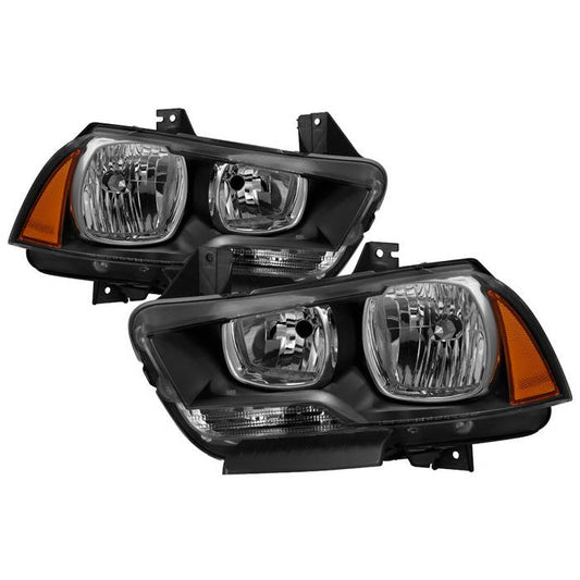 SPYDER xTune 11-14 Dodge Charger Halogen Headlights - Black (HD-JH-DCH11-AM-BK) 9037160