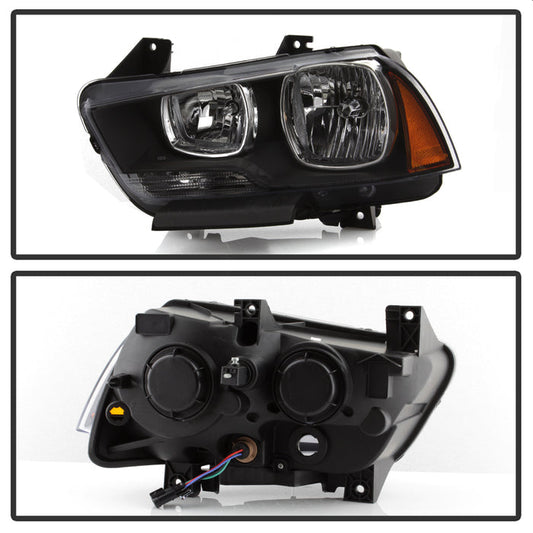 SPYDER xTune 11-14 Dodge Charger Halogen Headlights - Black (HD-JH-DCH11-AM-BK) 9037160
