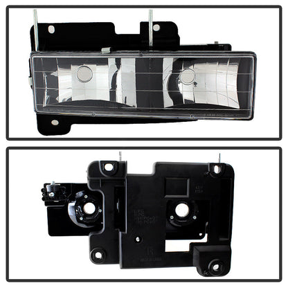 SPYDER Xtune GMC Yukon 94-99 Headlights w/ Corner & Parking Lights 8pcs Sets -Black HD-JH-GCK94-AM-BK-SET 9034442