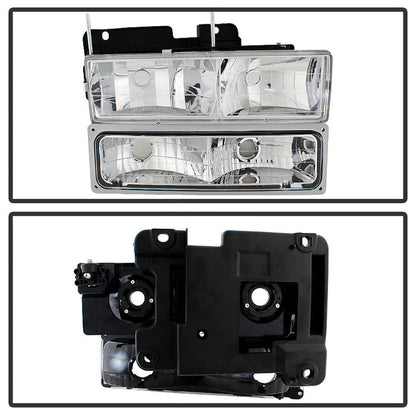 Spyder Xtune GMC Yukon 94-99 Headlights w/ Corner & Parking Lights 8pcs Sets -Chrome