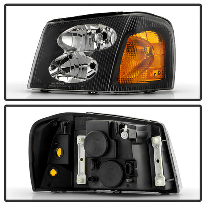 SPYDER xTune 02-09 GMC Envoy OEM Style Headlights - Black (HD-JH-GEN02-AM-BK) 9042652