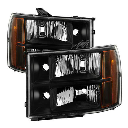 Spyder Xtune GMC Sierra 07-13 Crystal Headlights Black Hd-Jh-GSIE07-Am-Bk 9034749