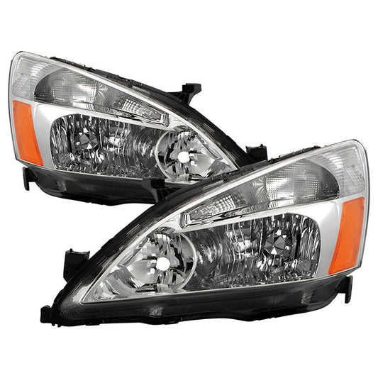 SPYDER Xtune Honda Accord 03-07 Amber Crystal Headlights Chrome HD-JH-HA03-AM-C 5072207