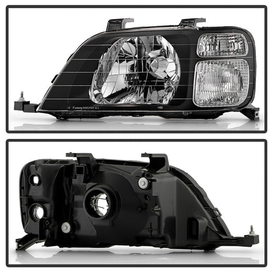 SPYDER 97-01 Honda CR-V Halogen OEM Style Headlight - Set - Black (HD-JH-HCRV97-BK) 9054747