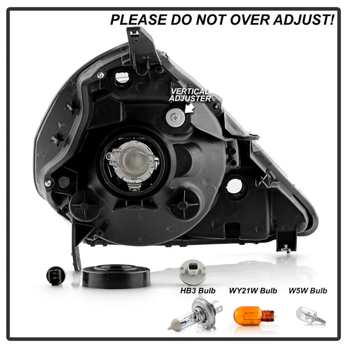 SPYDER 07-08 Honda Fit Halogen OE Headlights - Black (HD-JH-HFIT07-OE-BK-SET) 9958533