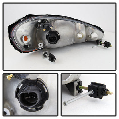 SPYDER Xtune Pontiac Grand Am 99-05 Crystal Headlights Black HD-JH-PGAM99-AM-BK 9023507