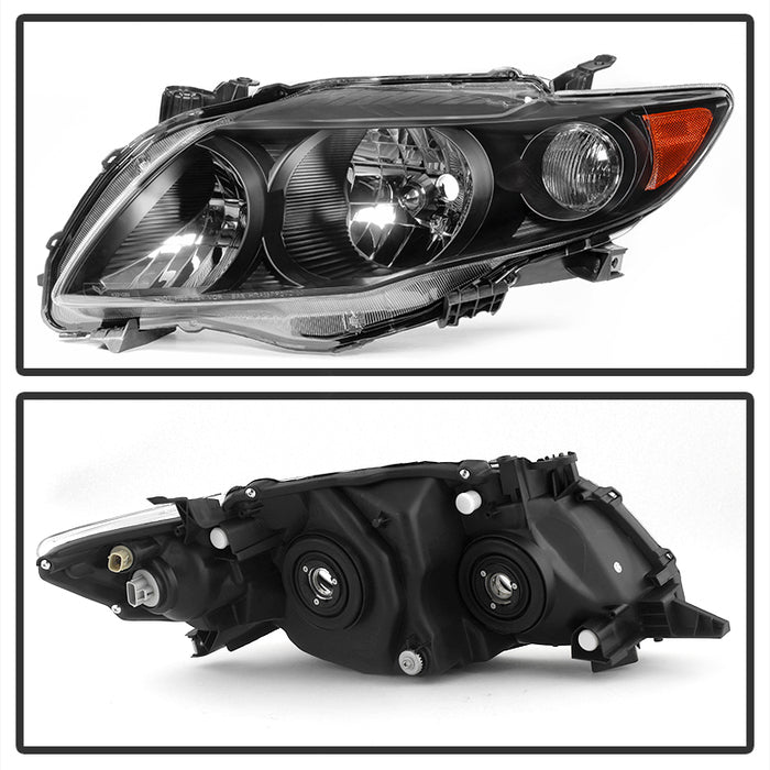 Spyder xTune Toyota Corolla 2009-2010 OEM Style Headlights - Black Hd-Jh-TCO09-Am-Bk