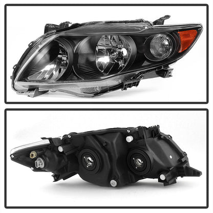 Spyder xTune Toyota Corolla 2009-2010 OEM Style Headlights - Black Hd-Jh-TCO09-Am-Bk