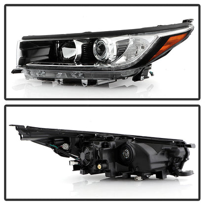 xTune Toyota Highlander 17-19 w/LED DRL Halogen Headlight - OE Black Left