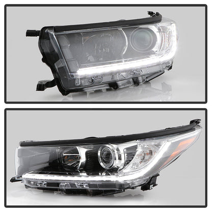 xTune Toyota Highlander 17-19 w/LED DRL Halogen Headlight - OE Black Left