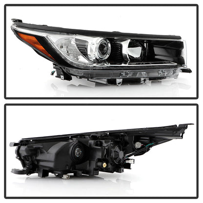 xTune Toyota Highlander 17-19 w/LED DRL Halogen Headlight - OE Black Right